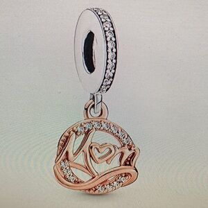Pandora Rose Gold and Silver Mom Necklace Charm